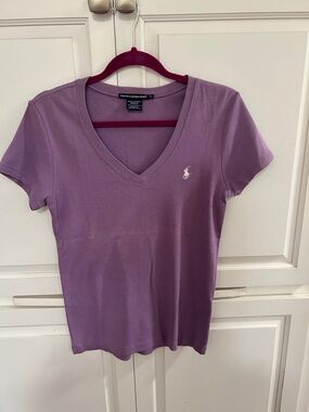 Ralph Lauren Short Sleeve V-Neck Tee - Mauve